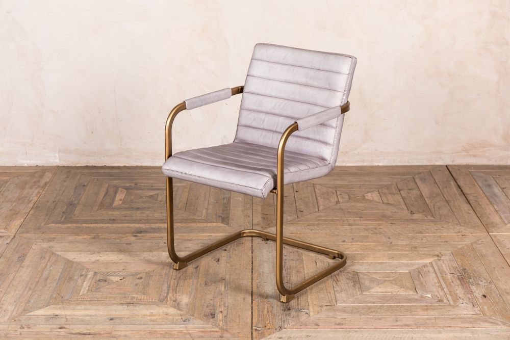 rio real leather dining chair with arms