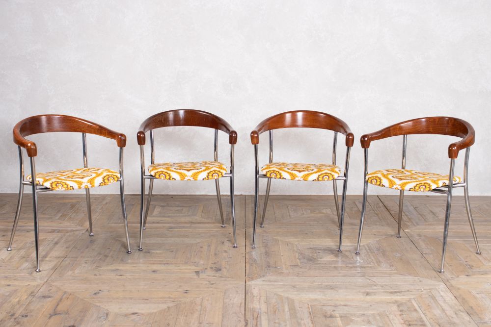Mid Century Chrome Stacking Chairs