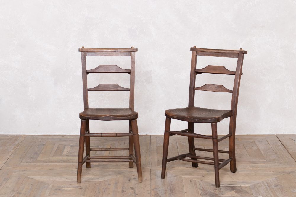 Vintage Wood Chapel Chairs