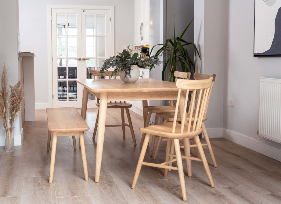 Scandinavian Solid Oak Dining Range, Scandinavian Style Kitchen Table And Chairs