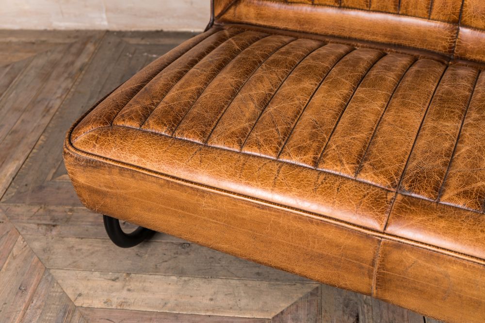 Vintage Style Leather Sofa Armchair, 50s Style Leather Sofa