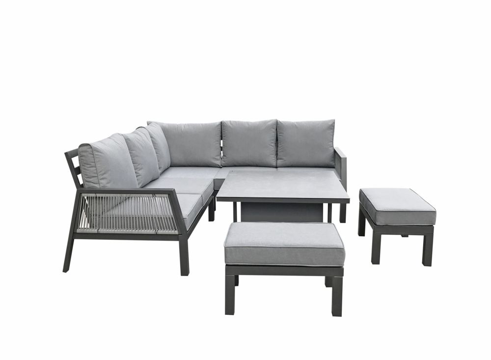 Staunton Outdoor Corner Dining Set with Adjustable Table