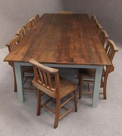 Reclaimed Pine French Farmhouse Table, Farmhouse Table Seats 12