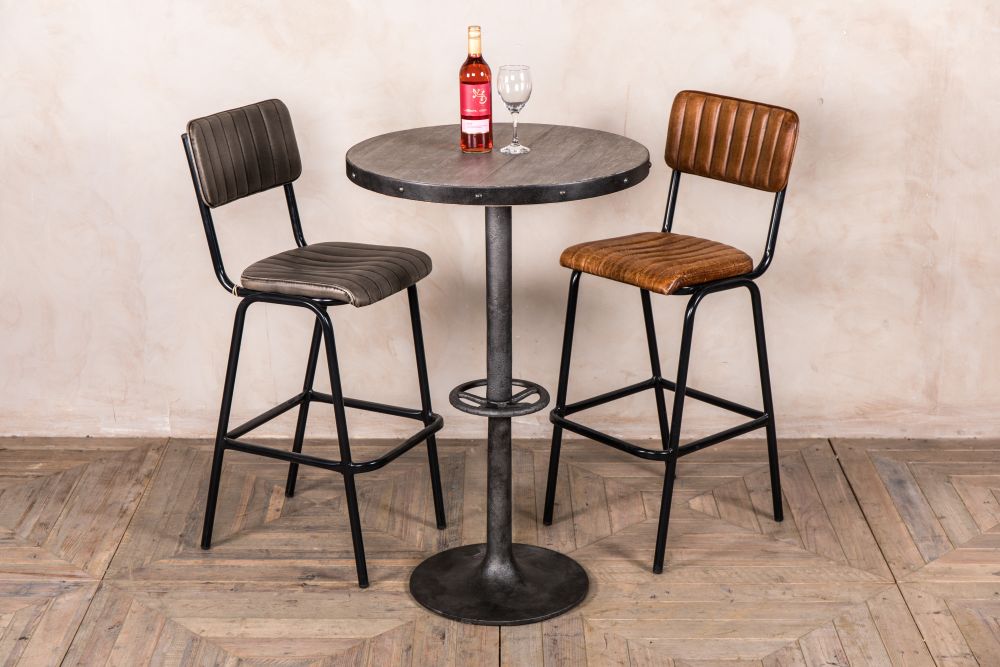 Round Metal Bar Table Peppermill, Round Bar Table And Stools