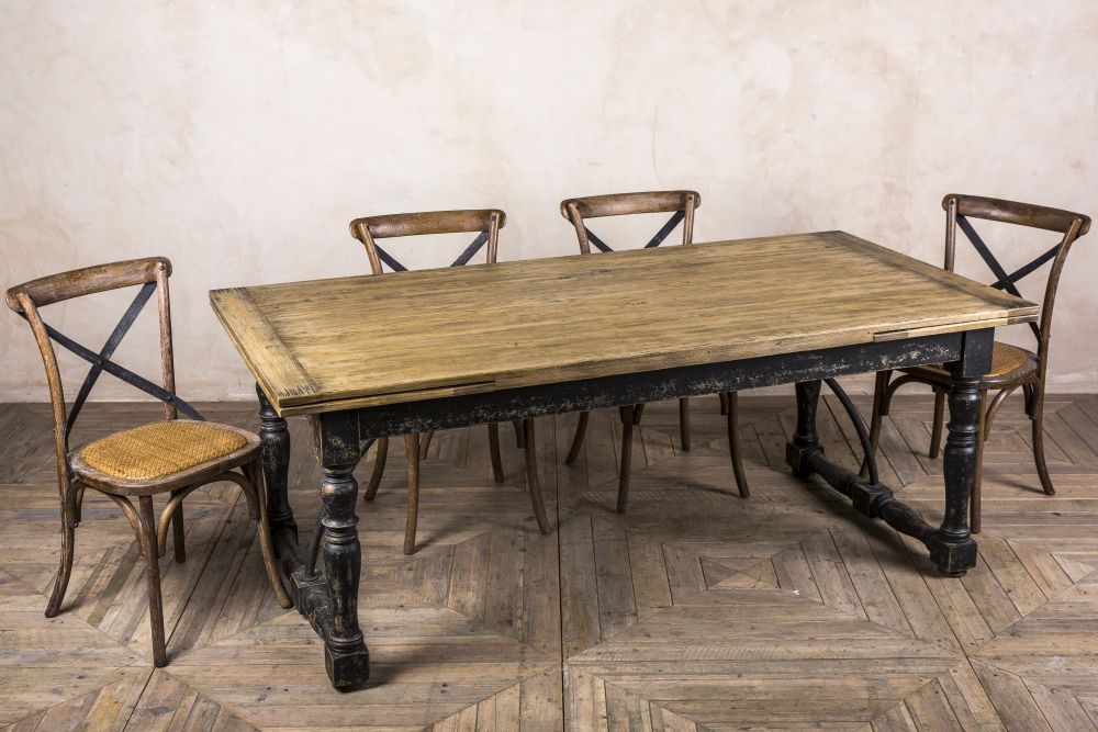 dark rustic oak extending table
