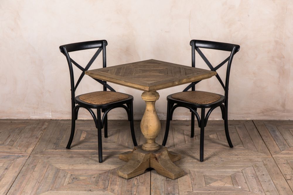 square pedestal base cafe table