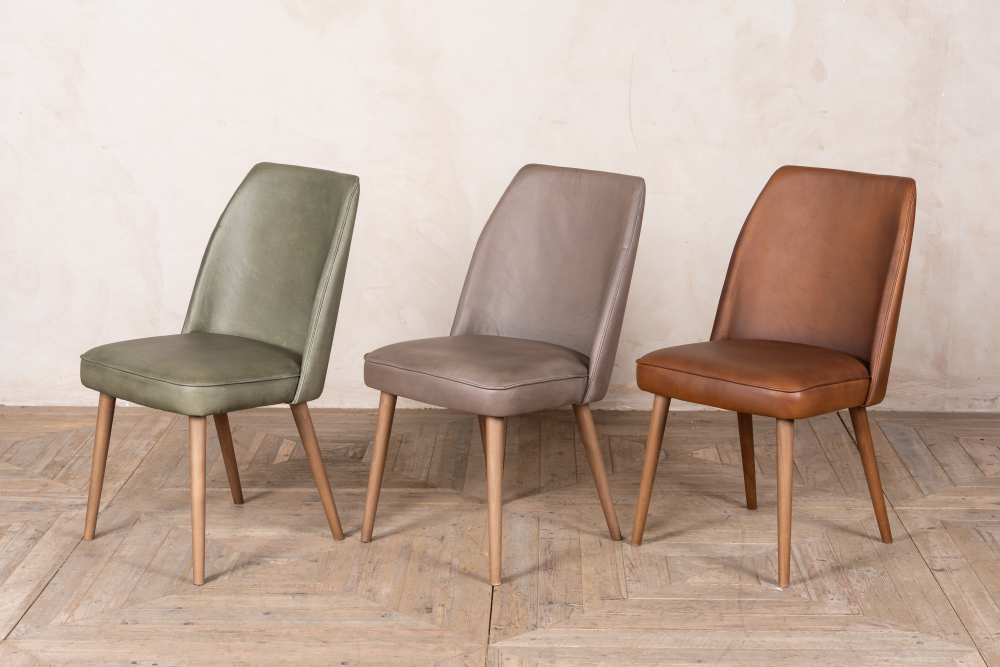 theron leather dining chairs