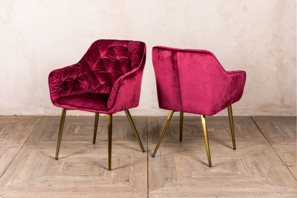Velvet Dining Chair With Arms, Red Velvet Dining Chairs Uk