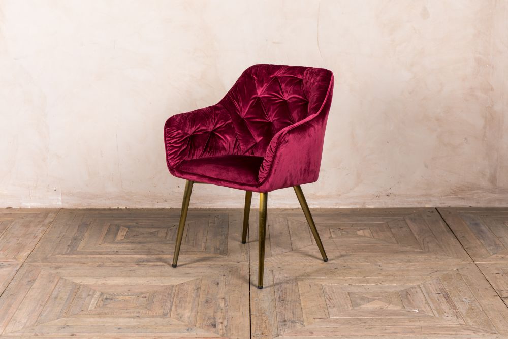 Velvet Dining Chair With Arms, Red Velvet Dining Chairs Uk