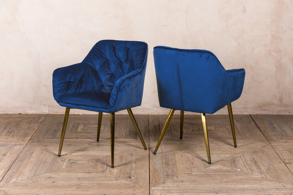velvet dining chair with arms