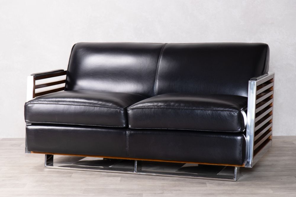 Black Victory Leather Sofa