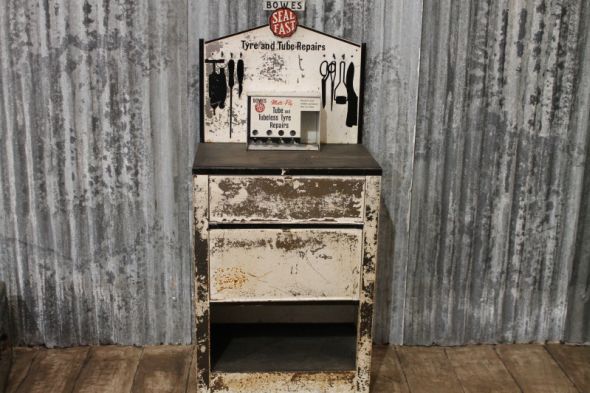 Vintage Garage Cabinet Retro Station Industrial Retro Work Station